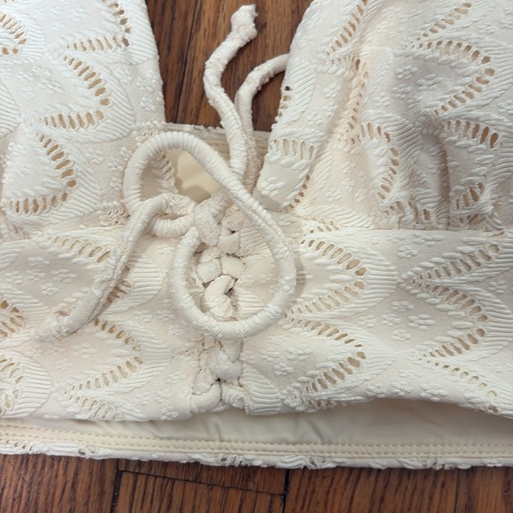 Andie Bikini Set Cabarete Top Super High Waisted Bottom Gardenia Lace size Small - Picture 5 of 10